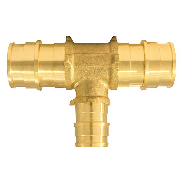 Apollo PEX-A 3/4 in. Expansion PEX in to X 3/4 in. D Barb Brass Reducing Tee EPXT343412